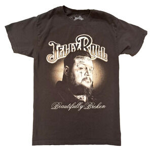 Jelly Roll Shirt Mens Small Black Beautifully Broken Country Music Concert Tee